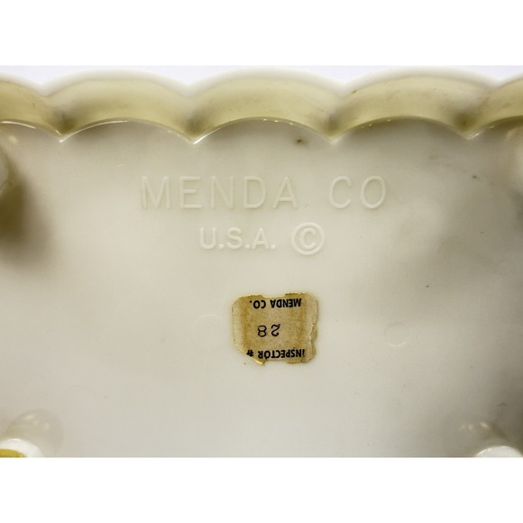 Vintage Menda 1950's Embellished White trinket box w/Matching  Handheld Mirror - Picture 9 of 16